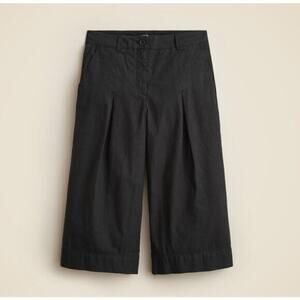 NWT J.Crew Cotton-Linen Blend Wide-Leg Culotte Short Mid-Rise Black Size 14